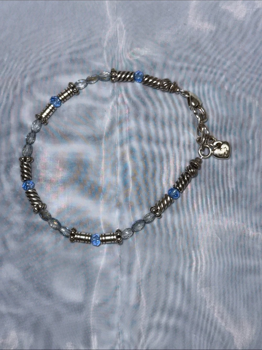 Brighton Blue Crystal and Silver Beaded Bracelet